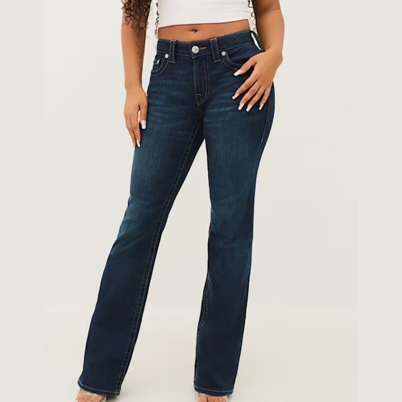 True Religion Becca Mid Rise Boot Cut Jeans - Picture 1 of 10